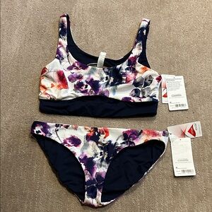 Athleta   watercolor reversible scoop bikini
